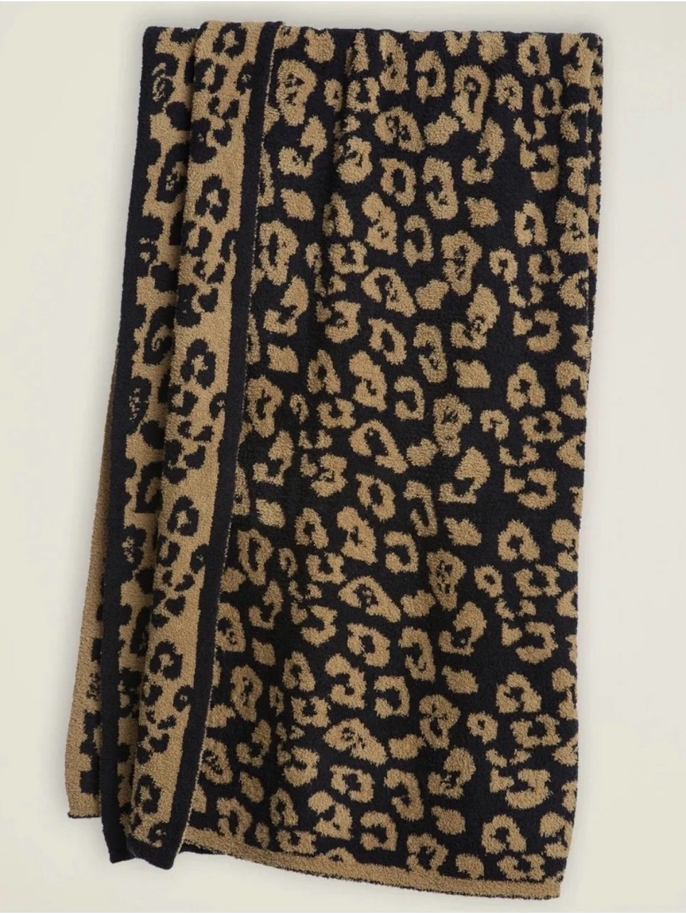Barefoot Dreams Leopard Print Throw - Black & Tan